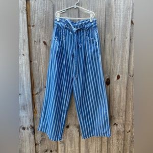 Blue and white striped American Eagle jeans